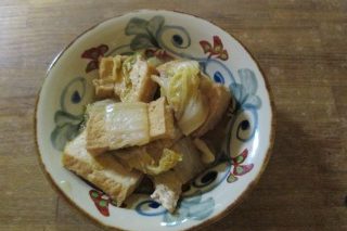 焼き豆腐と白菜の煮びたし