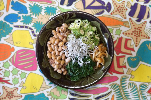 ネバネバ丼(シラス入り)